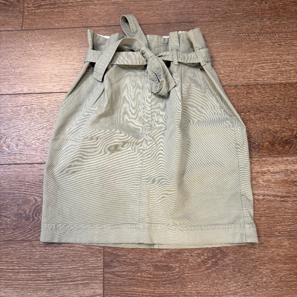 Gap Women's Paperbag Waist Tie Waist Skirt Size 6 Green Tencel Straight Skirt - Picture 1 of 11